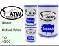 Preview: Nissan, Oxford White, YO / QS0: 500ml Lackdose + 500ml Klarlack + 250ml Härter - Set, von ATW Autoteile West.